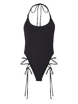 THE ATTICO Tie Detailed Ribbed One Piece Swimsuit One Piece Swimsuit (view 1)