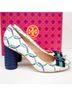 Tory Burch 100% Leather White Green Blue Heels Size 8 1/2 - photo 4