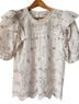 LoveShackFancy 100% Cotton Ivory Short Sleeve Blouse Size XS - photo 8