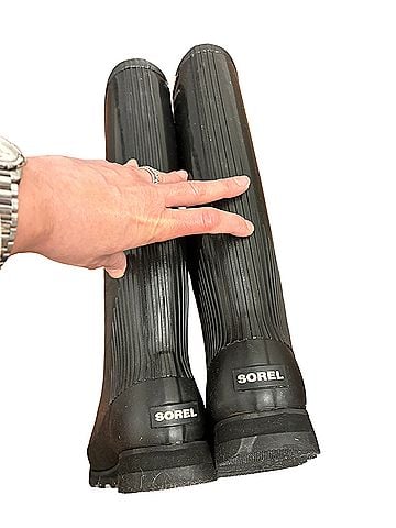 Sorel Joan Tall Gloss Black Rain Boots (view 2)
