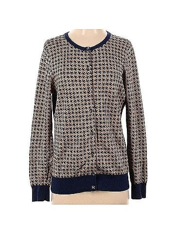 Lands' End Supima Cotton Houndstooth Cardigan Sweater Cardigan (view 1)