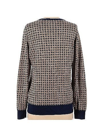 Lands' End Supima Cotton Houndstooth Cardigan Sweater Cardigan (view 2)
