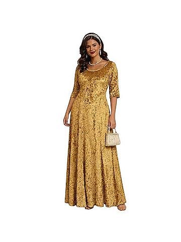 Dressed to Party Crushed Velvet Scoop Back Maxi Dress Casual Dress (view 1)