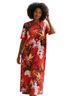 G.I.L.I. 100% Polyblend Tropical Red Green Orange Casual Dress Size XL - photo 1