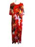 G.I.L.I. 100% Polyblend Tropical Red Green Orange Casual Dress Size XL - photo 2