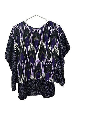 Michael Kors Mixed Print Poncho Sleeve Blouse  Short Sleeve Blouse (view 2)