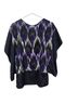 Michael Kors 100% Polyester Floral Purple Black White Short Sleeve Blouse Size S - photo 2