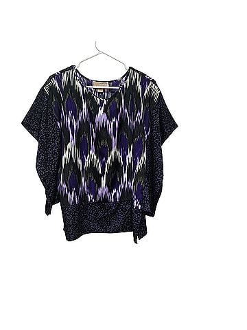 Michael Kors Mixed Print Poncho Sleeve Blouse  Short Sleeve Blouse (view 1)
