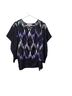Michael Kors 100% Polyester Floral Purple Black White Short Sleeve Blouse Size S - photo 1