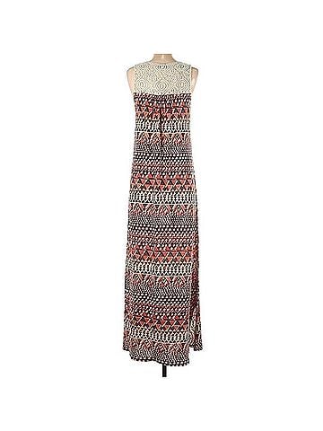 Lucky Brand Crochet Yoke Tribal Print Maxi Dress Casual Dress (view 2)