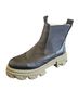 Ganni 100% Leather Black Green Ankle Boots Size 9 - photo 4