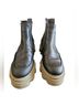 Ganni 100% Leather Black Green Ankle Boots Size 9 - photo 5