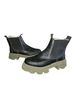 Ganni 100% Leather Black Green Ankle Boots Size 9 - photo 1