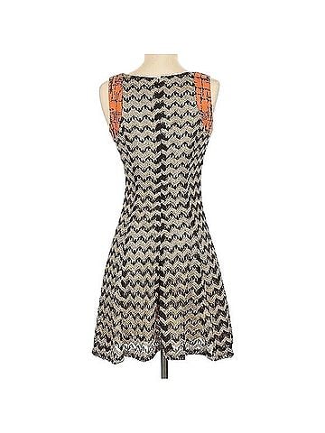 Mystree Anthropologie Chevron Fit & Flare Dress Casual Dress (view 2)