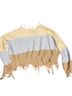 Just Polly 100% Acrylic Ivory Blue Tan Pullover Sweater Size M - photo 2