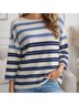 FRNCH Stripes Blue White Pullover Sweater Size M/L - photo 4