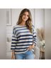 FRNCH Stripes Blue White Pullover Sweater Size M/L - photo 8