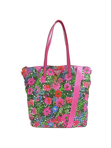 Prada Prada Logo Metal Flower 2-Way Tote Bag Nylon Material Women's PRADA (view 1)