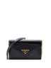 Prada 100% Leather Black Triangle Logo Envelope Chain Crossbody Bag Leather One size - photo 1
