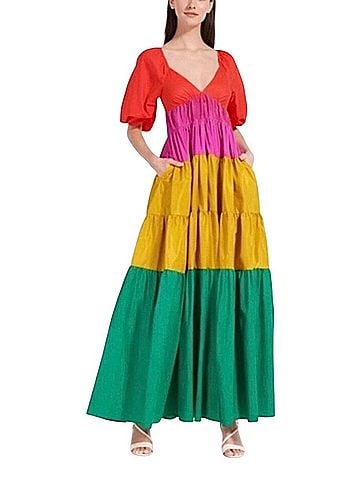 STAUD Meadow Rainbow Maxi Dress Cocktail Dress (view 1)