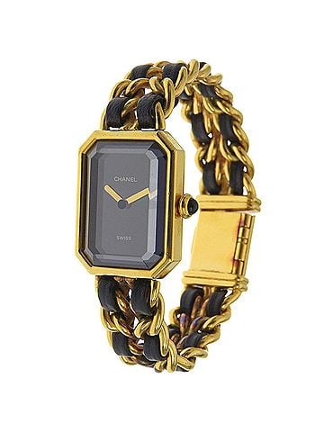 Chanel Chanel Premiere S Watch H0001 Gold Plated x Leather Black Quartz Analog Dial Ladies (view 2)