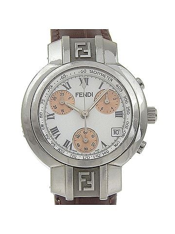 Fendi Fendi Olologi 4500L Stainless Steel x Leather White Quartz Analog Watch for Women (view 1)