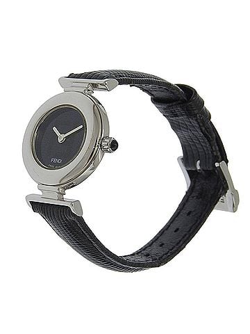 Fendi Fendi FENDI watch 320L stainless steel x leather quartz analog black dial women's (view 2)