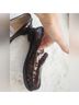 Stuart Weitzman 100% Patent Leather Tropical Brown Flats Size 8 1/2 - photo 8