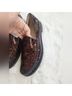 Stuart Weitzman 100% Patent Leather Tropical Brown Flats Size 8 1/2 - photo 6