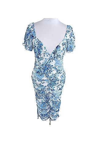 Mica Marlow Midi Dress Blue Floral Casual Dress (view 1)