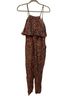 Anthropologie Floral Orange Gray Jumpsuit Size M - photo 2