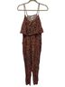 Anthropologie Floral Orange Gray Jumpsuit Size M - photo 1