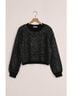 Z Supply Print Black Gleam Sequin Sweater Size S - photo 5