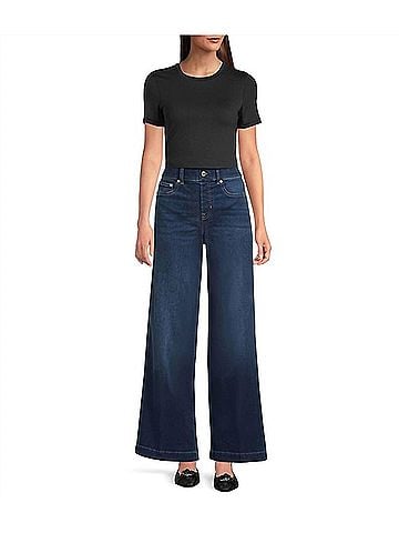 SPANX 2.0 Stretch Pull On Wide Leg Jeans (view 2)