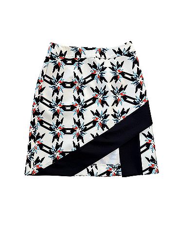 Tanya Taylor Asymmetrical Skirt with Pinwheel Ren Print Casual Skirt (view 1)