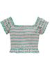 Zara Floral Pink Green Yellow White Short Sleeve Top Size M - photo 2
