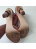 Jil Sander Print Red Tan Heels Size 8 1/2 - photo 5