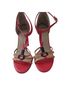 Jil Sander Print Red Tan Heels Size 8 1/2 - photo 1