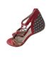 Jil Sander Print Red Tan Heels Size 8 1/2 - photo 2