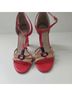 Jil Sander Print Red Tan Heels Size 8 1/2 - photo 3