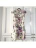 MSK 100% Polyester Floral Purple Ivory Casual Dress Size M (petite) - photo 6