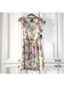 MSK 100% Polyester Floral Purple Ivory Casual Dress Size M (petite) - photo 5