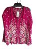 Johnny Was 100% Rayon Aztec Or Tribal Print Graphic Solid Tropical Floral Pink Yellow Blue Long Sleeve Blouse Size S - photo 10