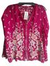 Johnny Was 100% Rayon Aztec Or Tribal Print Graphic Solid Tropical Floral Pink Yellow Blue Long Sleeve Blouse Size S - photo 1