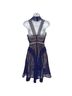 Thurley 100% Polyester Blue Tan Cocktail Dress Size 2 - photo 2