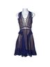 Thurley 100% Polyester Blue Tan Cocktail Dress Size 2 - photo 1