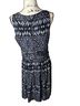 Taylor 95% Polyester 5% Spandex 100% Polyester Print Blue Gray Casual Dress Size 10 - photo 2
