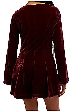 strapless open back dress Vintage 1920's Magenta Pink Beaded & Rhinestone Velvet Back Cut-Out Flapper Dress main image 0