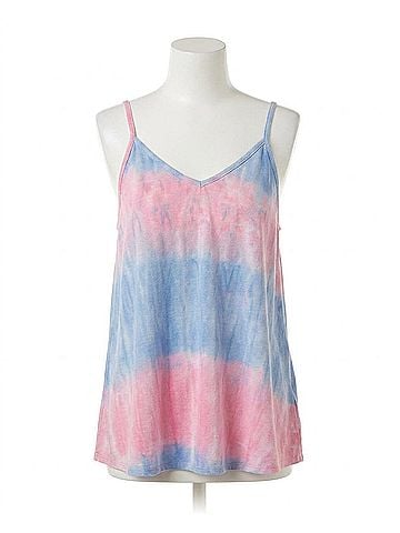 Umgee Tie Dye Tank Top in Pink/Blue (view 1)