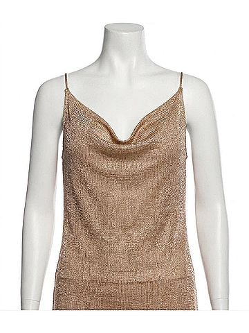 Umgee Lurex Cowl Neck Tank in Rose Gold (view 1)